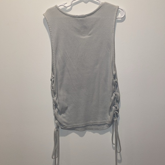 Light Blue Tank Top with String-up Sides - Picture 7 of 9